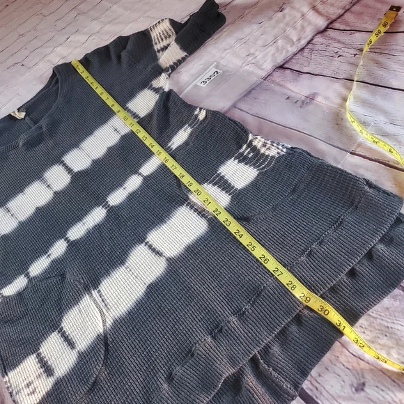 Free People Canyon Wash Tie-Dyed Thermal Tunic Oversized With Pockets Pullover S - Picture 10 of 10